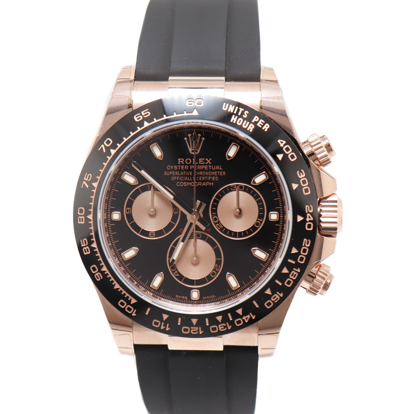 Rolex Mens Daytona 18ct Everose Gold Black Chronograph Dial Watch Reference# 116515 - Happy Jewelers Fine Jewelry Lifetime Warranty