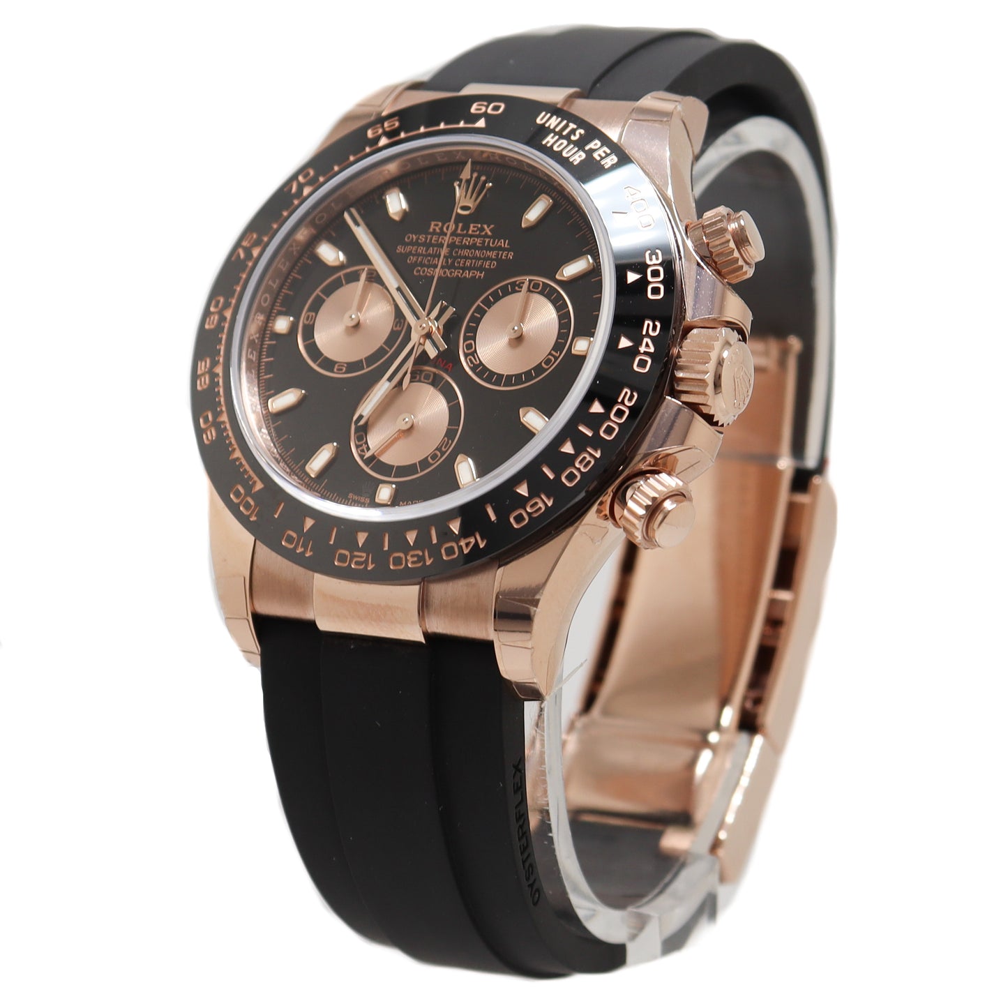 Rolex Mens Daytona 18ct Everose Gold Black Chronograph Dial Watch Reference# 116515 - Happy Jewelers Fine Jewelry Lifetime Warranty