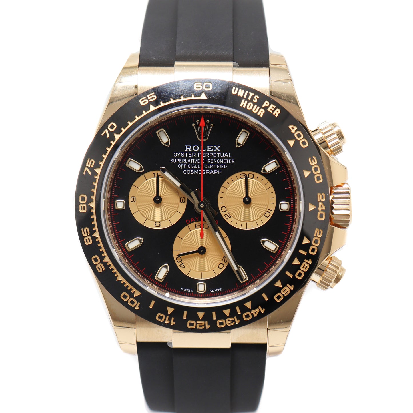 Rolex Men's Daytona Yellow Gold 40mm Black Chronograph "Paul Newman" Dial Watch Reference# 116518 - Happy Jewelers Fine Jewelry Lifetime Warranty