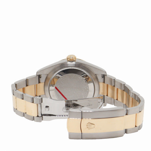 Rolex Men's Sky-Dweller 18K Yellow Gold & Steel 42mm Champagne Stick Dial Watch Reference# 326933 - Happy Jewelers Fine Jewelry Lifetime Warranty