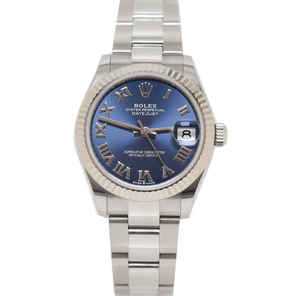 Rolex Ladies Datejust Stainless Steel 31mm Blue Roman Dial Watch Reference# 278274 - Happy Jewelers Fine Jewelry Lifetime Warranty