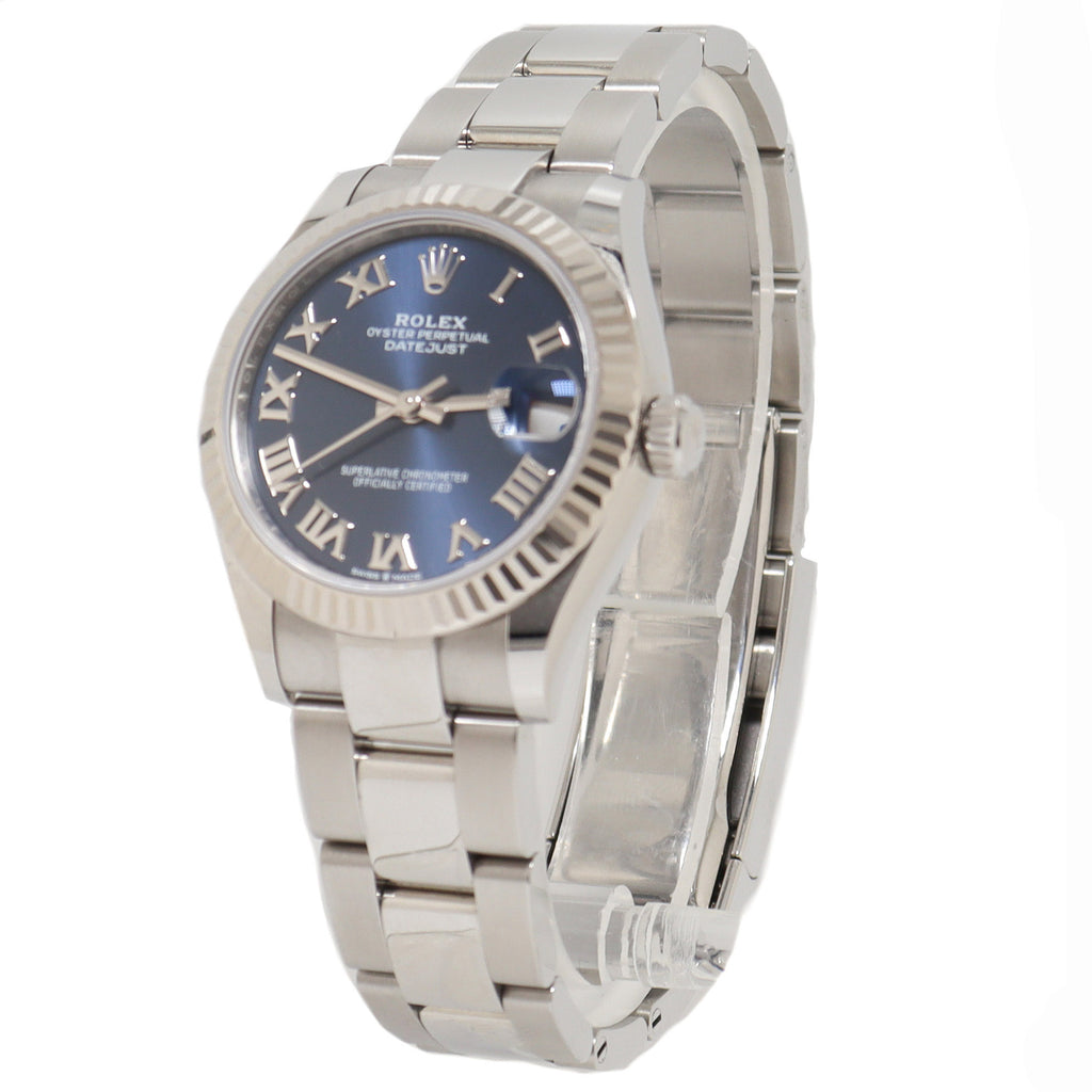 Rolex Ladies Datejust Stainless Steel 31mm Blue Roman Dial Watch Reference# 278274 - Happy Jewelers Fine Jewelry Lifetime Warranty