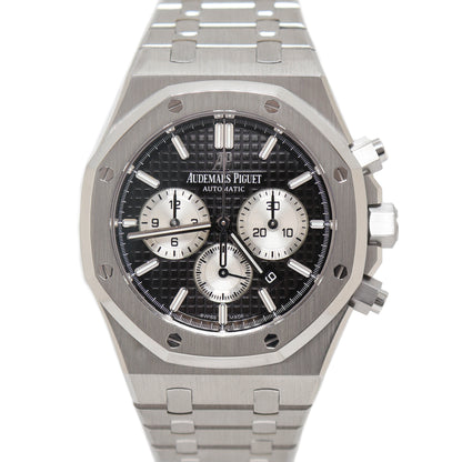 Audemars Piguet Men's Royal Oak Stainless Steel 41mm Black "Grande Tapisserie" Dial Watch Reference#  26331ST.OO.1220ST.02 - Happy Jewelers Fine Jewelry Lifetime Warranty