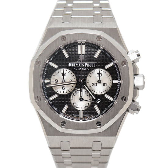 Load image into Gallery viewer, Audemars Piguet Men&amp;#39;s Royal Oak Stainless Steel 41mm Black &amp;quot;Grande Tapisserie&amp;quot; Dial Watch Reference#  26331ST.OO.1220ST.02 - Happy Jewelers Fine Jewelry Lifetime Warranty
