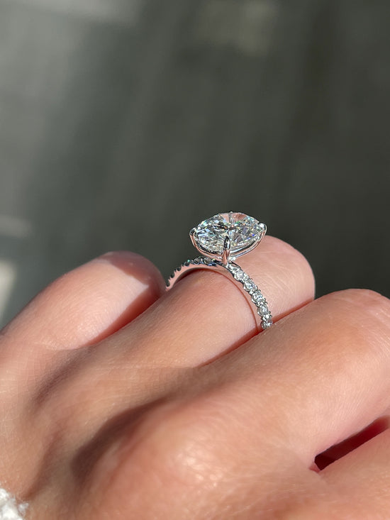 Engagement Ring Wednesday | 3.02 Oval Lab Created Diamond | G color VS2 clarity - Happy Jewelers Fine Jewelry Lifetime Warranty