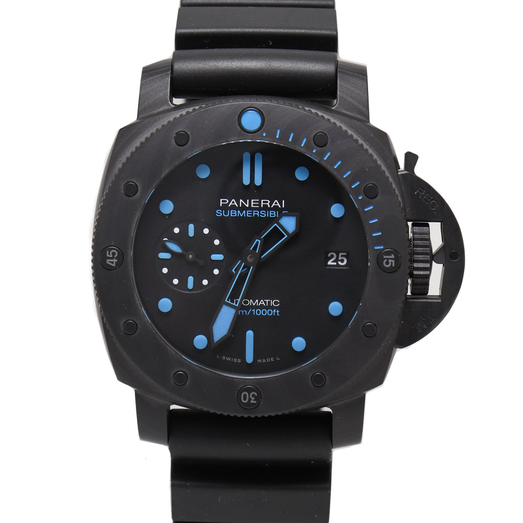 Panerai Mens Submersible Carbotech 42mm Black Dot Dial Watch Reference# PAM00960 - Happy Jewelers Fine Jewelry Lifetime Warranty