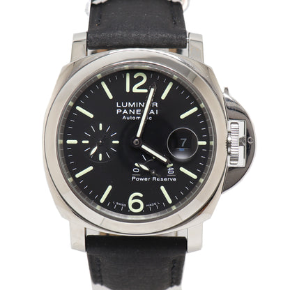 Panerai Mens Luminor Stainless Steel Black Stick Dial Watch Reference# PAM00090 - Happy Jewelers Fine Jewelry Lifetime Warranty