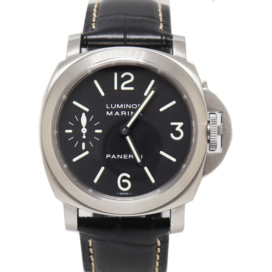 Load image into Gallery viewer, Panerai Mens Luminor Marina Stainless Steel 44mm Black Stick Dial Watch Reference# PAM0001 - Happy Jewelers Fine Jewelry Lifetime Warranty
