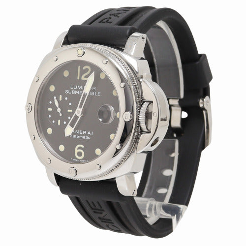Panerai Men's Luminor Submersible Stainless Steel 44mm Black Dot Dial Watch Reference# - Happy Jewelers Fine Jewelry Lifetime Warranty