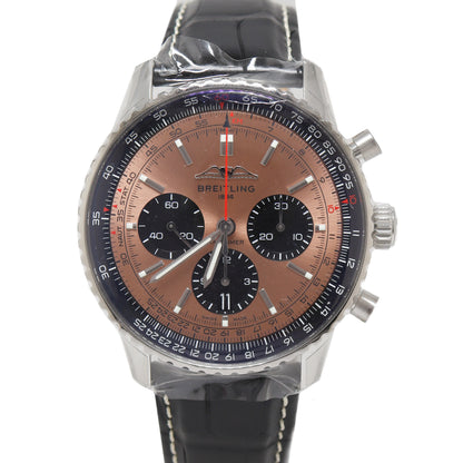 Breitling Mens Navitimer B01 Stainless Steel Copper Colored Chronograph Dial Watch Reference# AB0138241K1P1 - Happy Jewelers Fine Jewelry Lifetime Warranty