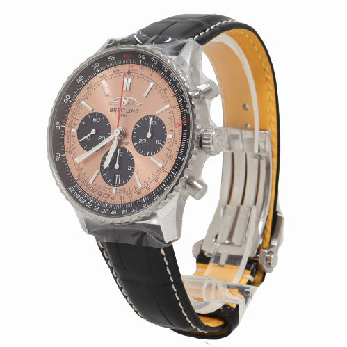 Breitling Mens Navitimer B01 Stainless Steel Copper Colored Chronograph Dial Watch Reference# AB0138241K1P1 - Happy Jewelers Fine Jewelry Lifetime Warranty