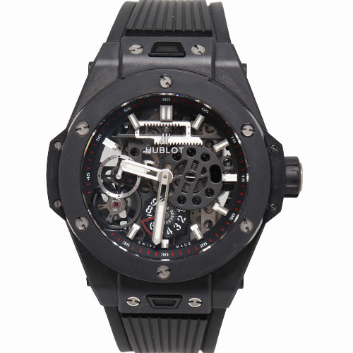Hublot Big Bang Meca-10 Black Magic Black Ceramic 45mm Black Skeleton Stick Dial Watch Reference# 414.CI.1123.RX - Happy Jewelers Fine Jewelry Lifetime Warranty