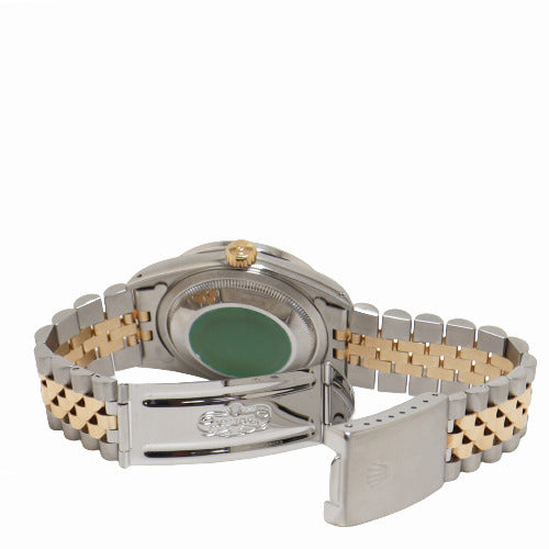 Rolex Datejust Yellow Gold & Stainless Steel 36mm Custom White MOP Diamond Dial Watch Reference# 16233 - Happy Jewelers Fine Jewelry Lifetime Warranty