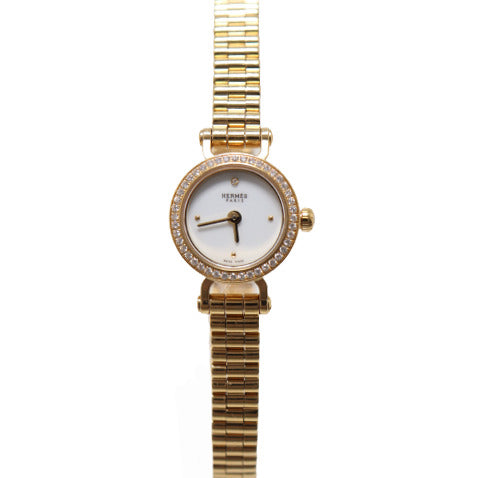 Load image into Gallery viewer, Hermes Ladies Faubourg Yellow Gold 16mm White Dial Watch Reference# FG1.186 - Happy Jewelers Fine Jewelry Lifetime Warranty
