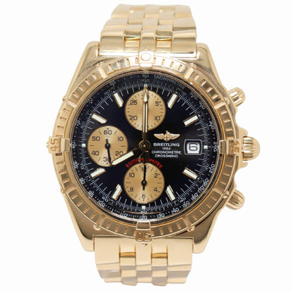 Rolex Mens Crosswind Yellow Gold Black Chronograph Dial Watch Reference# K13355 - Happy Jewelers Fine Jewelry Lifetime Warranty
