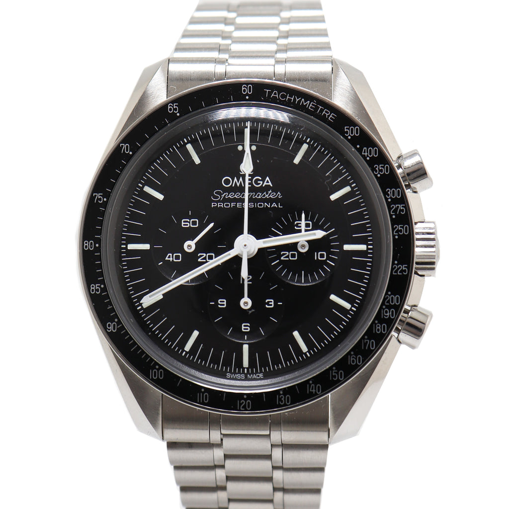 Omega Mens Speedmaster Stainless Steel 42mm Black Chronograph Dial Watch Reference# 310.30.42.50.01.001 - Happy Jewelers Fine Jewelry Lifetime Warranty