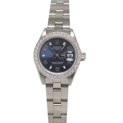 Rolex Ladies Datejust Stainless Steel 26mm Blue Dial Watch Reference# 69160 - Happy Jewelers Fine Jewelry Lifetime Warranty