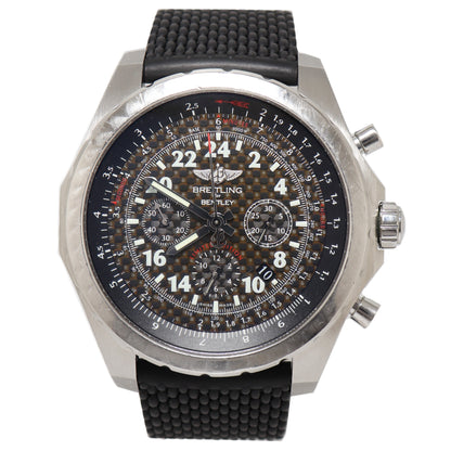 Breitling Mens Bentley 24H Stainless Steel 49mm Carbon Fiber Chronograph Dial Watch Reference# AB0220 - Happy Jewelers Fine Jewelry Lifetime Warranty