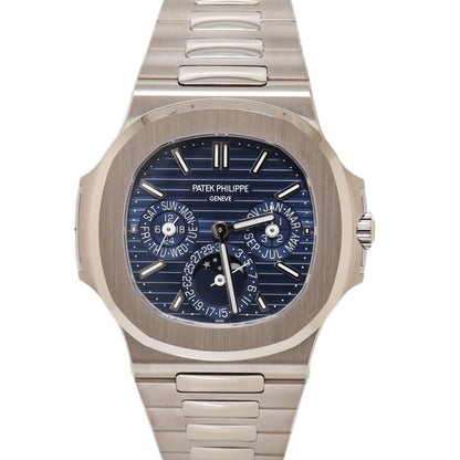 Patek Philippe Mens Nautilus White Gold 40mm Blue Sunburst Dial Watch Reference# 5740/1G - Happy Jewelers Fine Jewelry Lifetime Warranty