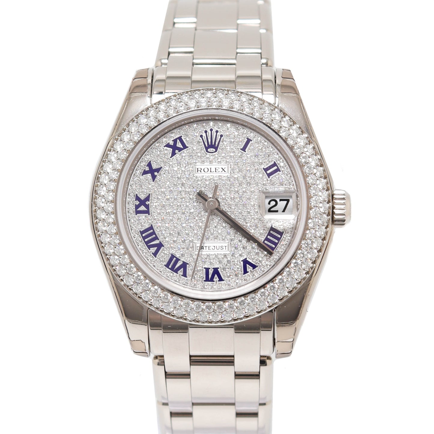 Rolex Datejust White Gold 31mm Factory Diamond Roman Dial Watch Reference# 81339 - Happy Jewelers Fine Jewelry Lifetime Warranty