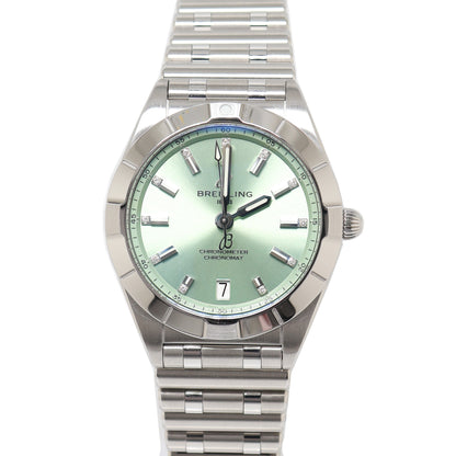 Breitling Lades Chronomat Stainless Steel 32mm Green Stick Dial Watch Reference# A77310101L1A1 - Happy Jewelers Fine Jewelry Lifetime Warranty