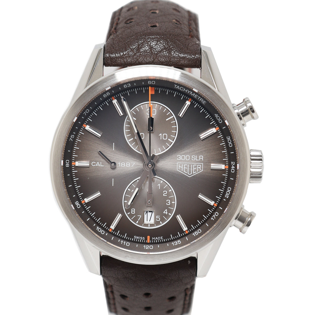 Tag Heuer Mens Carrera 300 SLR Stainless Steel Brown Chronograph Dial Watch Reference# CAR2112.FC6267 - Happy Jewelers Fine Jewelry Lifetime Warranty
