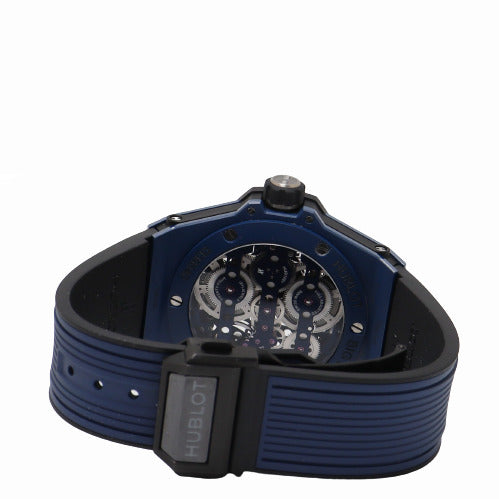 Hublot Mens Big Bang Meca 10 Blue Caeramic 45mm Skeleton Dial Watch Reference# 414.EX.5123.RX - Happy Jewelers Fine Jewelry Lifetime Warranty