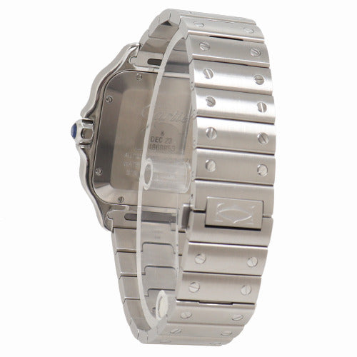 Cartier Mens Santos Stainless Steel 47mm Blue Roman Dial Watch Reference# WSSA0030 - Happy Jewelers Fine Jewelry Lifetime Warranty