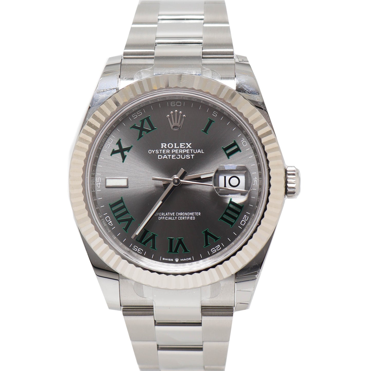 Rolex Mens Datejust Stainless Steel 41mm Wimbledon Dial Watch Reference# 126334 - Happy Jewelers Fine Jewelry Lifetime Warranty