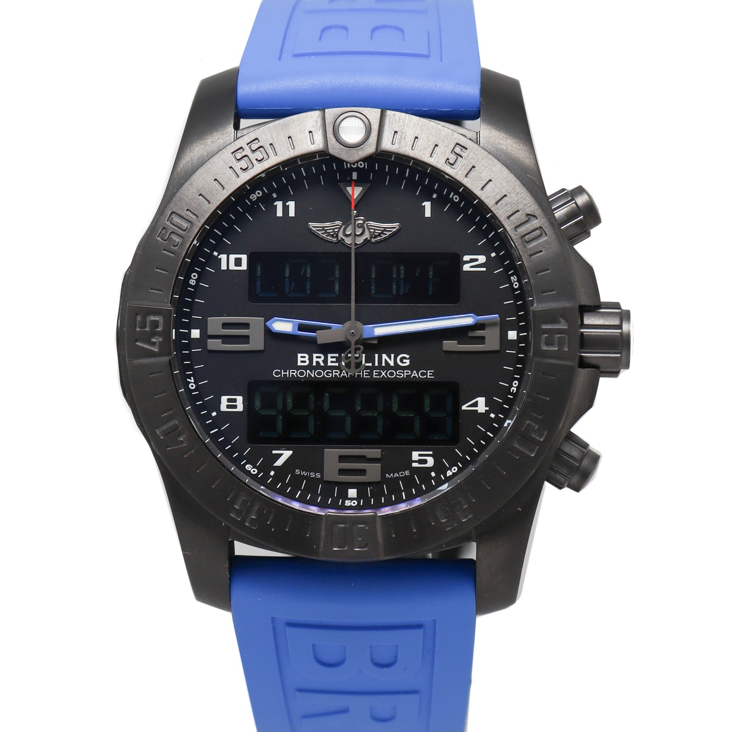 Breitling Mens Exospace Titanium 46mm Black Analog/ Digital Dial Watch Reference# VB5510H21B1S1 - Happy Jewelers Fine Jewelry Lifetime Warranty
