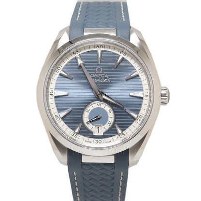 Omega Mens Aqua Terra Stainless Steel 41mm Blue Stick Dial Watch Reference# 220.12.41.21.03.005 - Happy Jewelers Fine Jewelry Lifetime Warranty