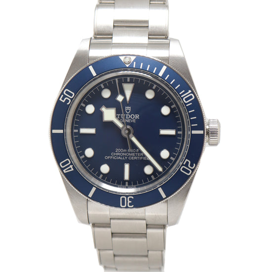 Tudor Mens Black Bay 58 Stainless Steel 39mm Blue Dot Dial Watch Reference# 79030B - Happy Jewelers Fine Jewelry Lifetime Warranty