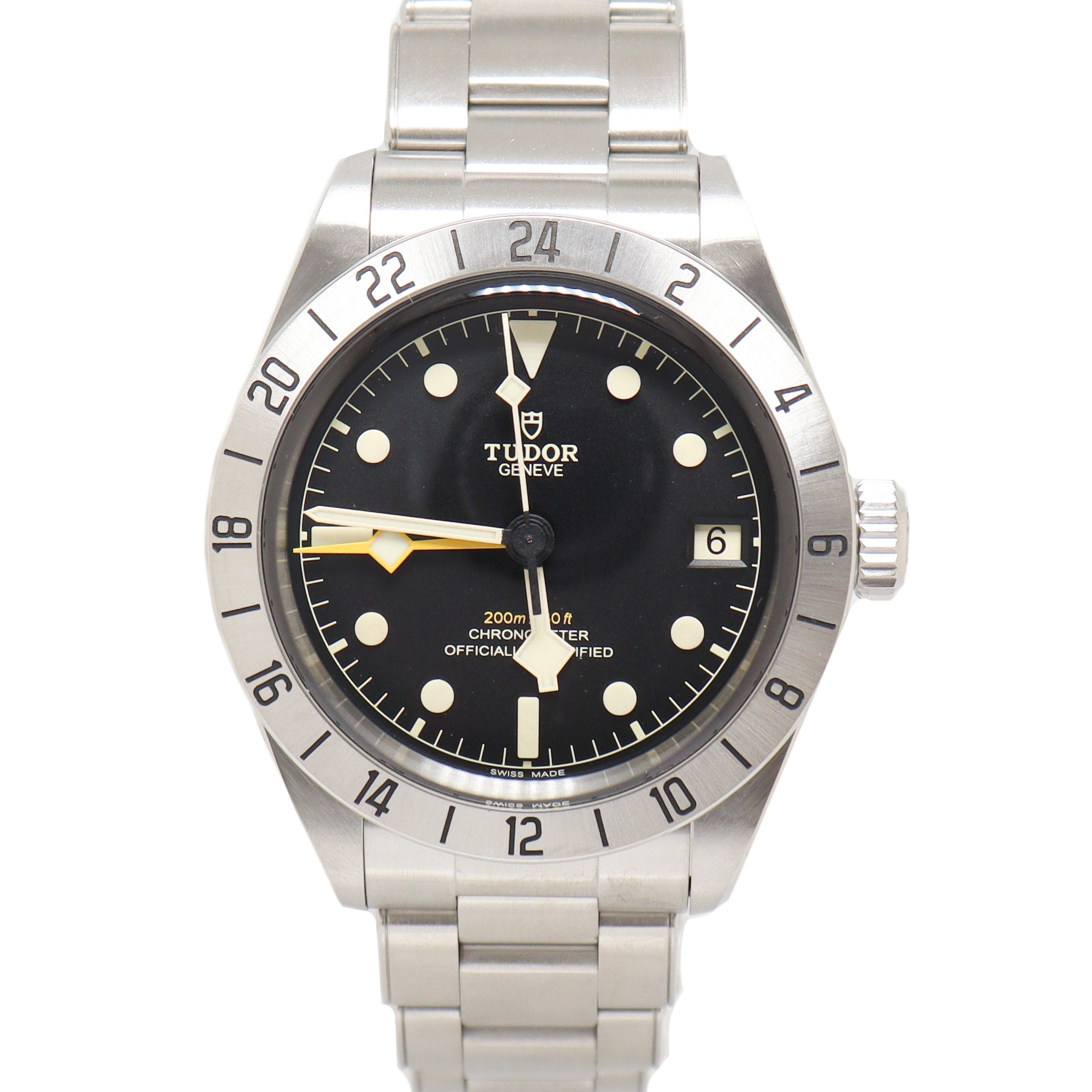 Tudor Mens Black Bay Pro Stainless Steel 39mm Black Dot Dial Watch Reference# 79470 - Happy Jewelers Fine Jewelry Lifetime Warranty