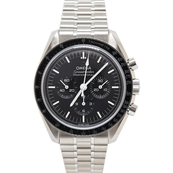 Omega Mens Speedmaster Stainless Steel 42mm Black Chronograph Dial Watch Reference# 310.30.42.50.01.002 - Happy Jewelers Fine Jewelry Lifetime Warranty