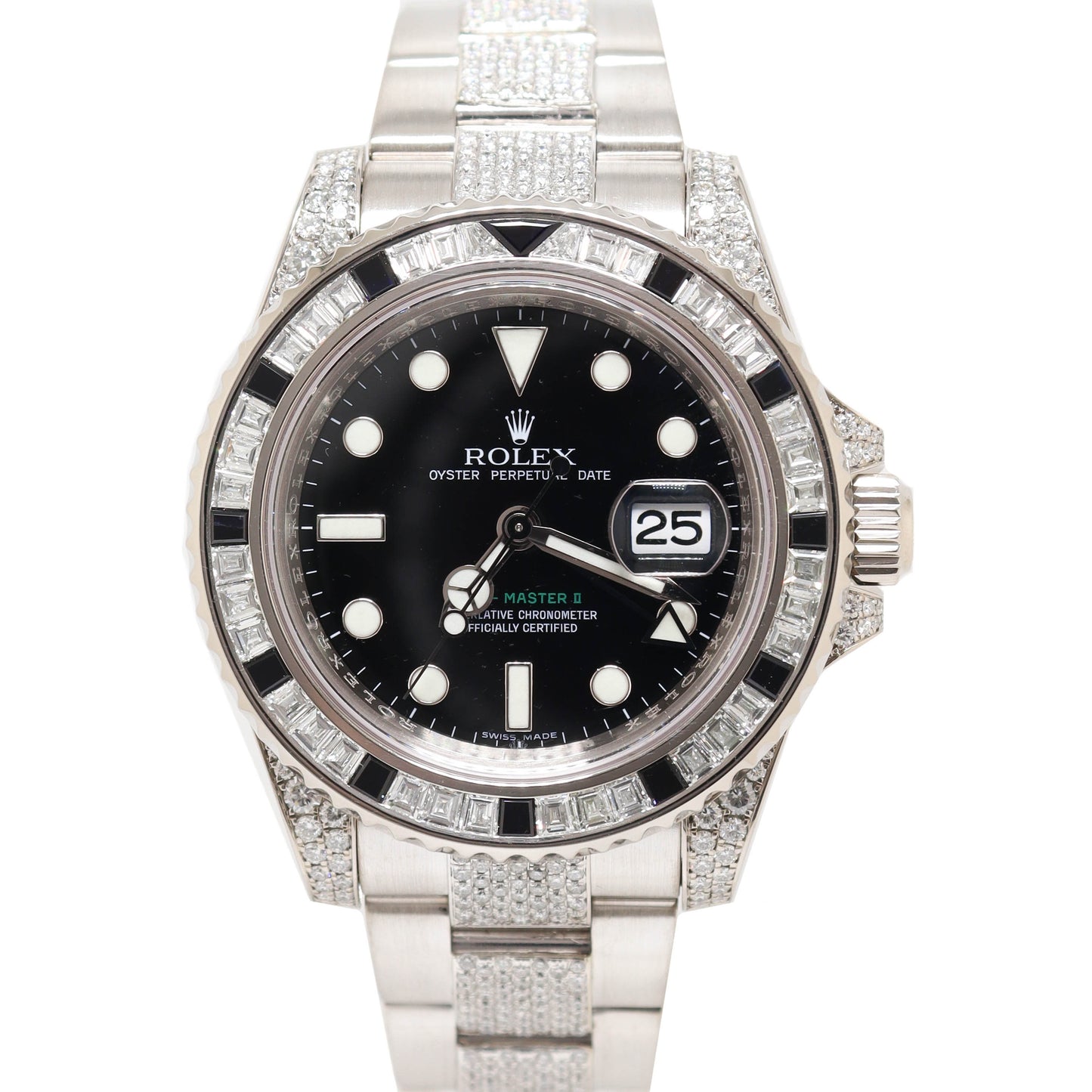 Rolex Mens GMT Master II White Gold 40mm Black Dot Dial Watch Reference# 116759 - Happy Jewelers Fine Jewelry Lifetime Warranty