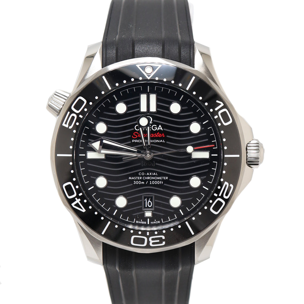 Omega Mens Seamaster Stainless Steel 42mm Black Wave Dot Dial Watch Reference# 210.32.42.20.01.001 - Happy Jewelers Fine Jewelry Lifetime Warranty