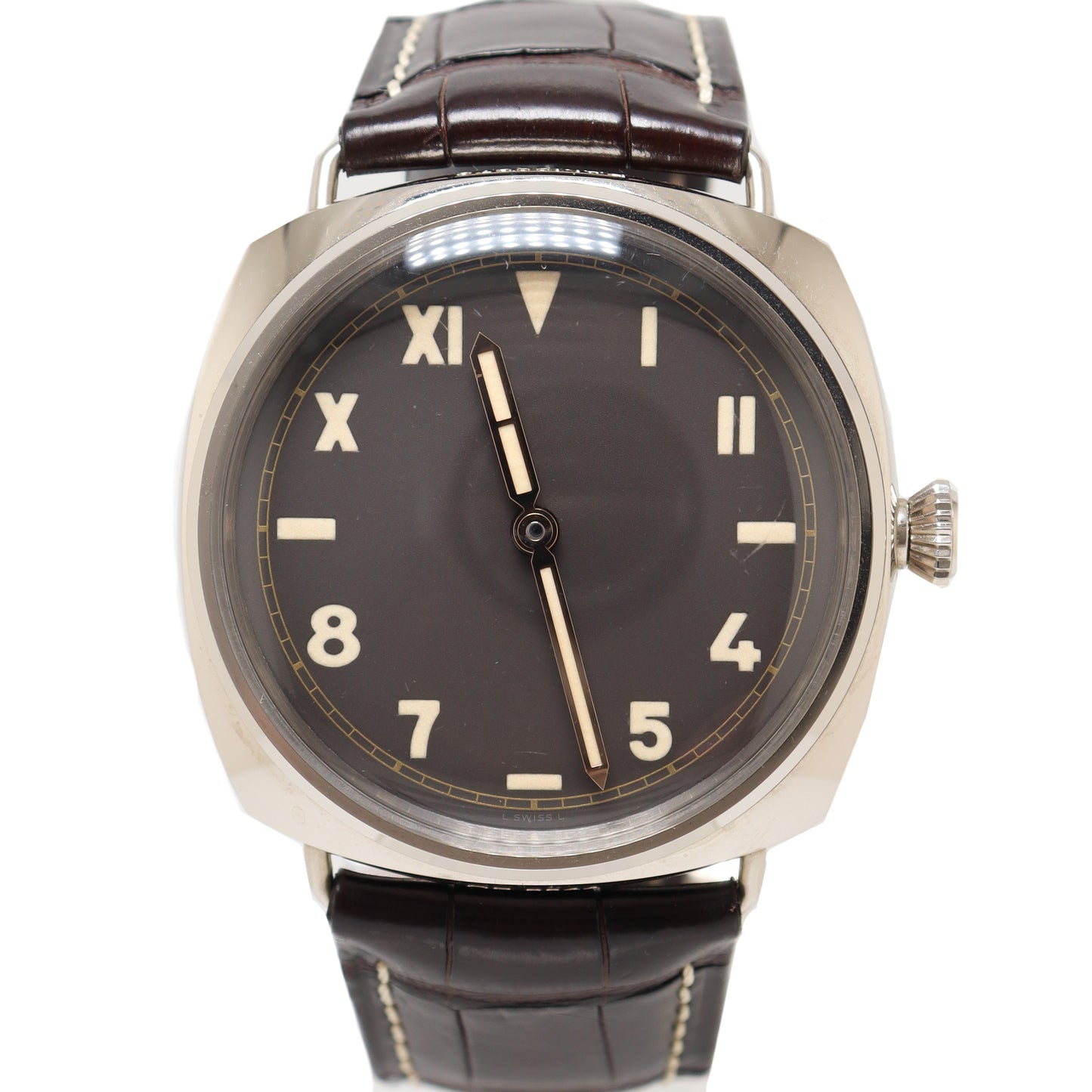 Panerai Mens Radiormir White Gold 47mm Brown Stick Dial & Numeral Dial Watch Reference# PAM00376 - Happy Jewelers Fine Jewelry Lifetime Warranty