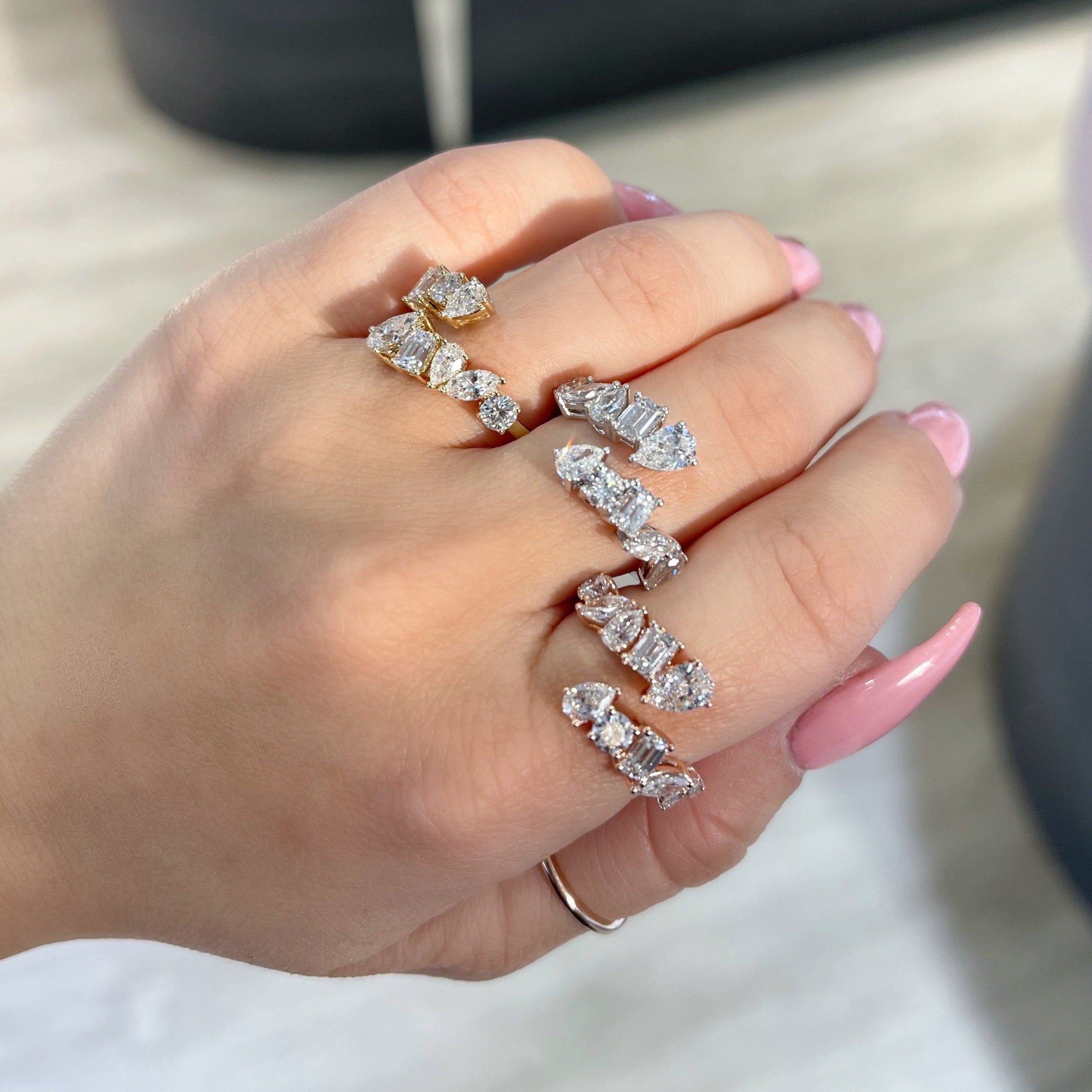 Multi-Diamond Open Band - Happy Jewelers Fine Jewelry Lifetime Warranty