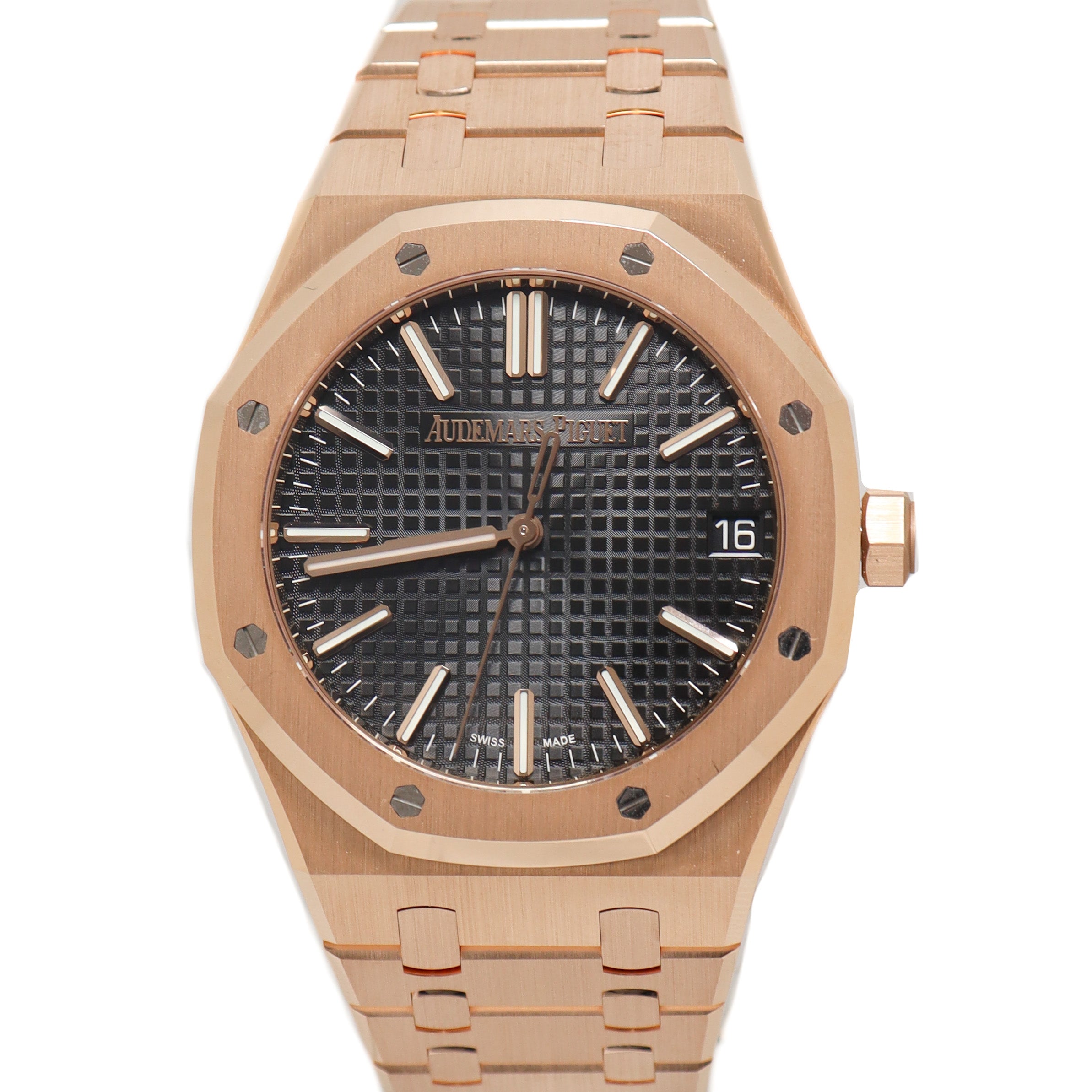 Audemars Piguet Mens Royal Black Grande Tapisserie Dial Watch Reference#  15500OR.OO.1220OR.01 - Happy Jewelers Fine Jewelry Lifetime Warranty