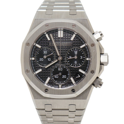 Audemars Piguet Mens Royal Oak Black Grande Tapisserie Chronograph Dial Watch Reference# 26240ST.OO.1320ST.02 - Happy Jewelers Fine Jewelry Lifetime Warranty