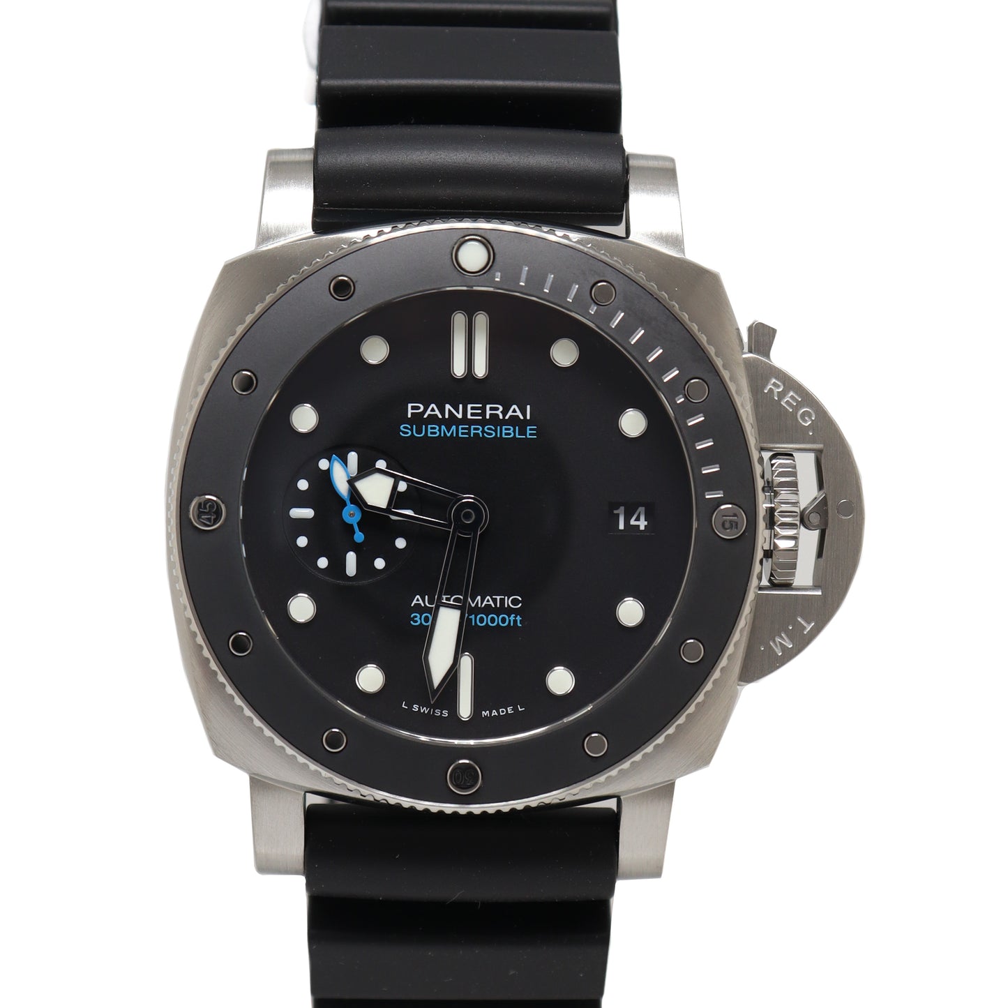 Panerai Mens Submersible Stainless Steel 42mm Black Dot Dial Watch Reference# PAM02683 - Happy Jewelers Fine Jewelry Lifetime Warranty