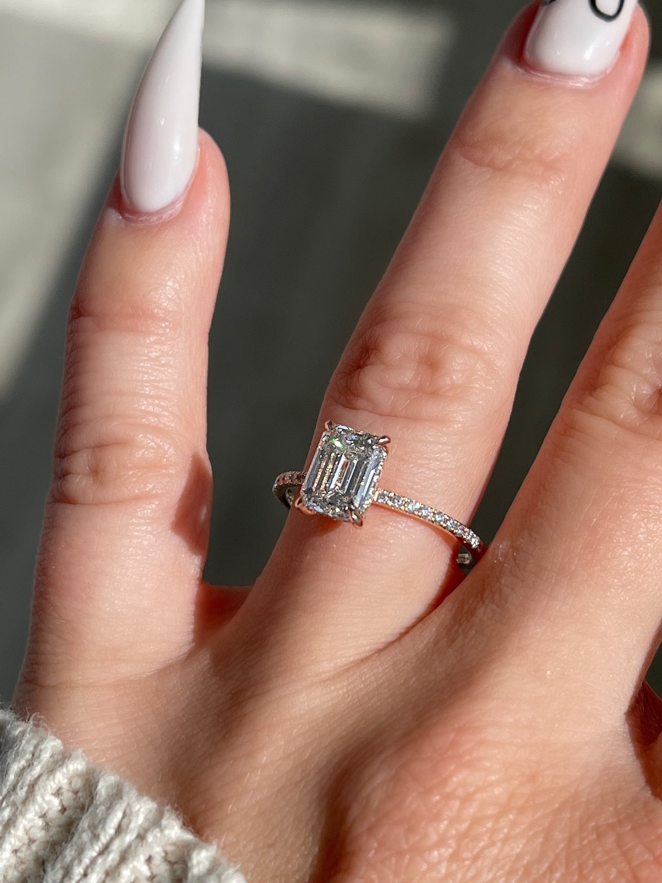 Engagement Ring Wednesday | 1.50 Emerald Cut Diamond | Rose Gold Hidden Halo Setting - Happy Jewelers Fine Jewelry Lifetime Warranty