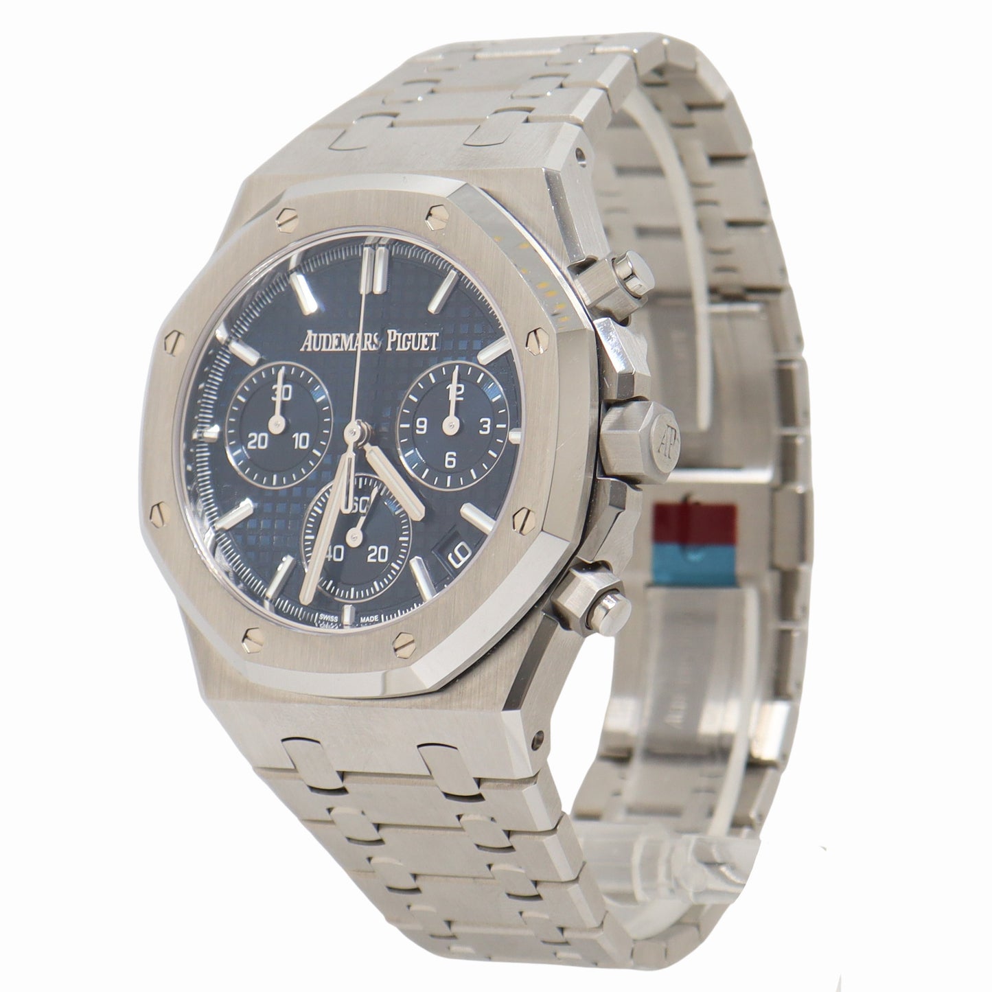 Audemars Piguet Royal Oak 50th Anniversary Stainless Steel 41mm Blue Chronograph "Grande Tapisserie" Dial Watch Reference# 26240ST.OO.1320ST.01 - Happy Jewelers Fine Jewelry Lifetime Warranty