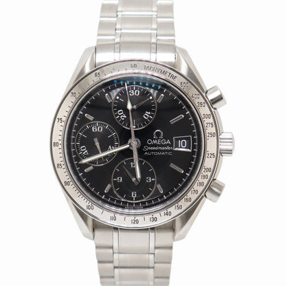Omega Speedmaster Date 40mm Stainless Steel Black Chronograph Dial Watch Reference# 3210.50.00 - Happy Jewelers Fine Jewelry Lifetime Warranty