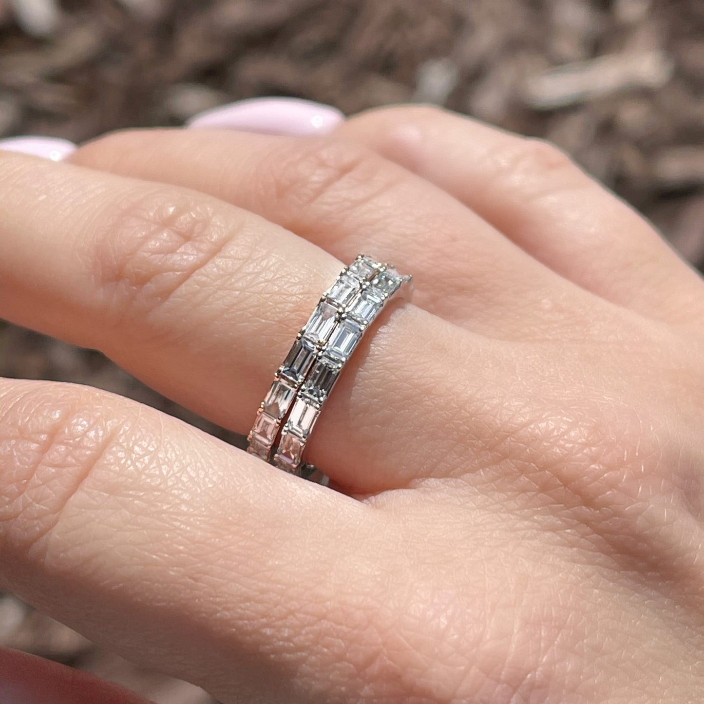 Diamond baguette ring band Clearance
