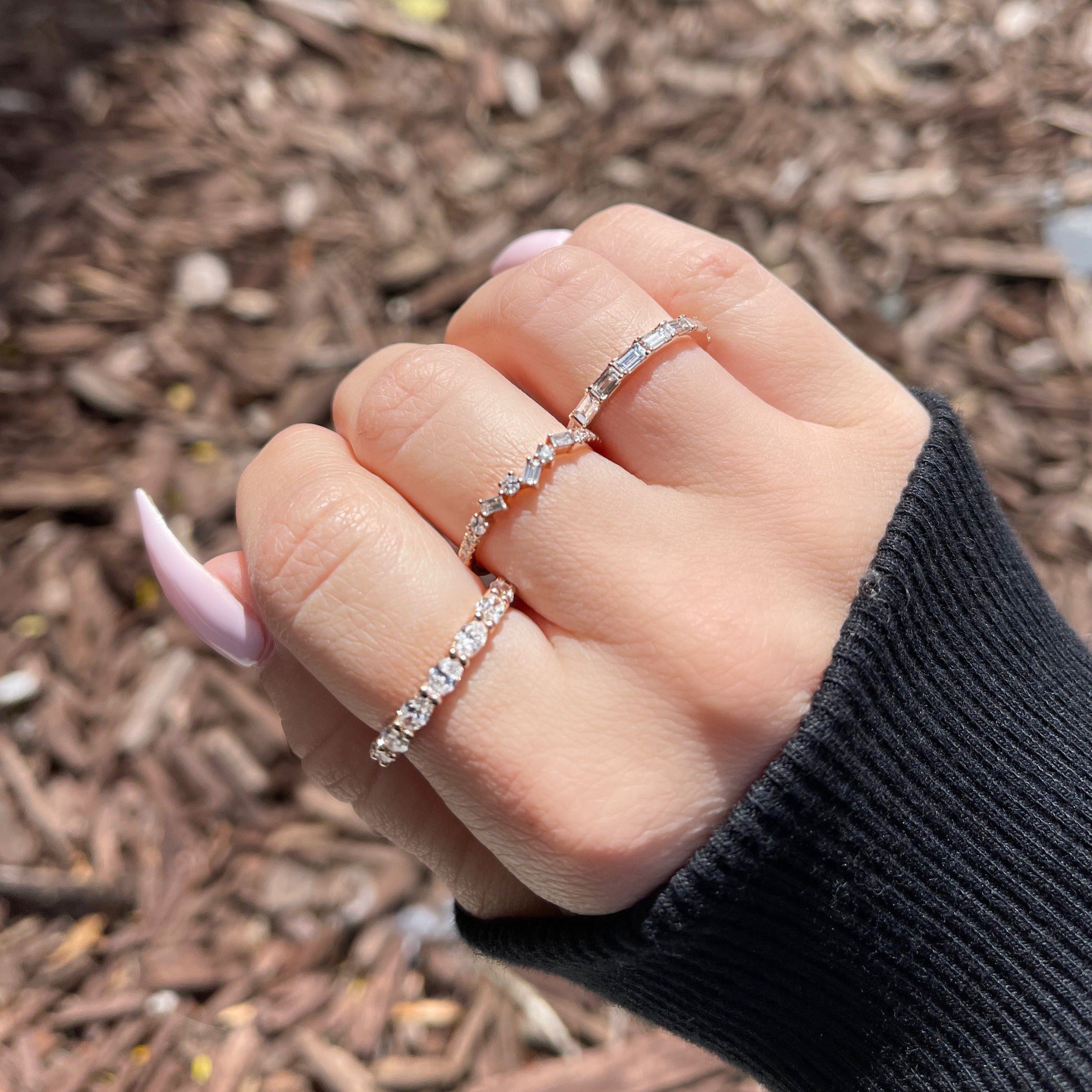 Sideways Diamond Baguette Band - Happy Jewelers Fine Jewelry Lifetime Warranty