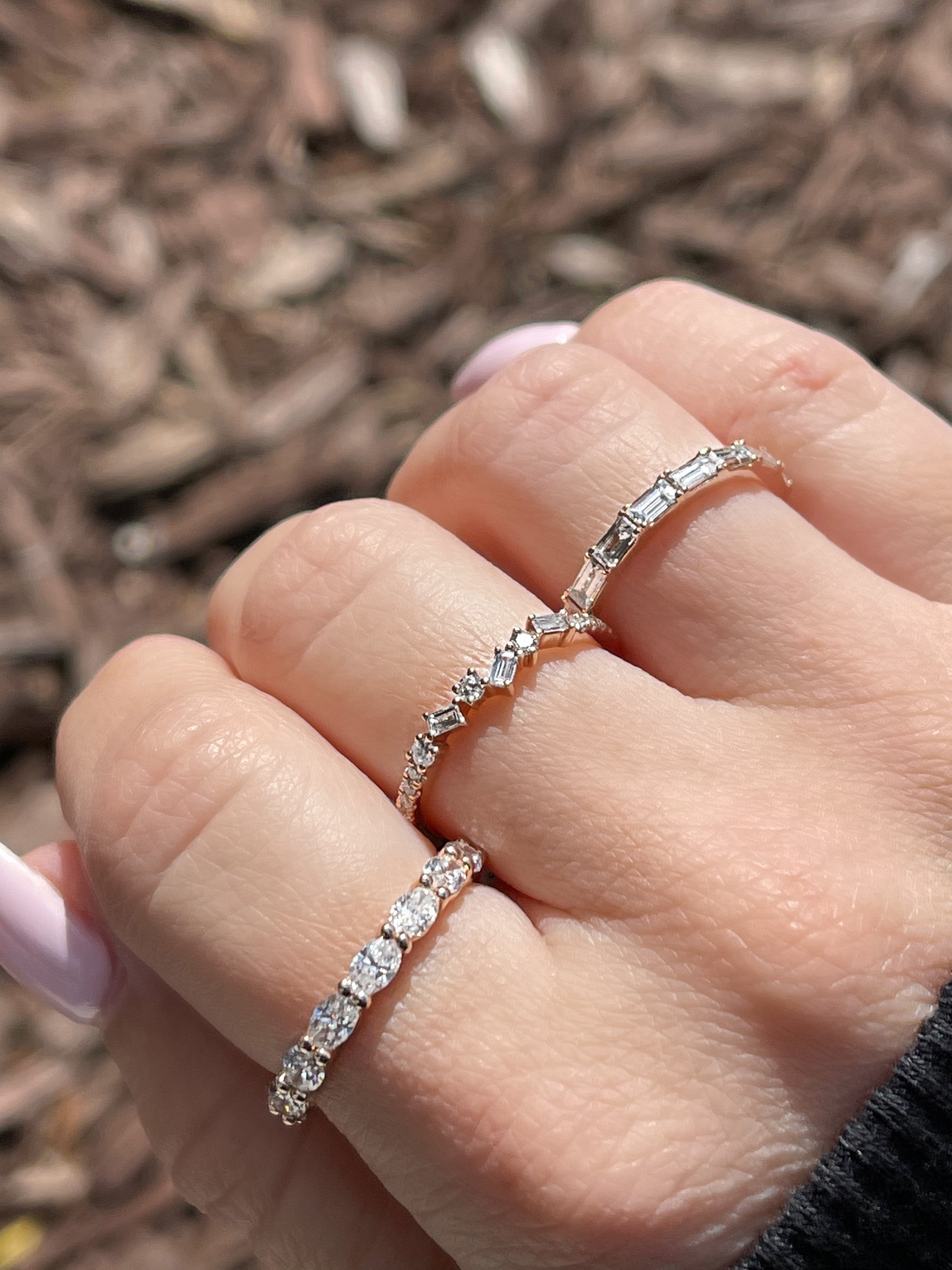 Sideways Diamond Oval Band - Happy Jewelers Fine Jewelry Lifetime Warranty