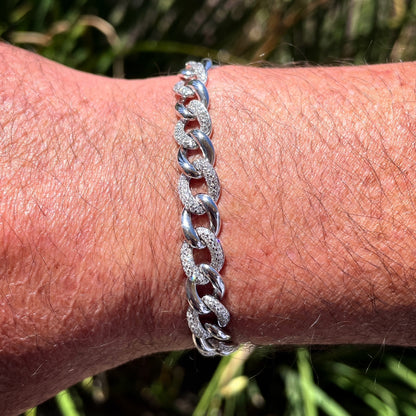 Alternating Diamond Cuban Chain Bracelet - Happy Jewelers Fine Jewelry Lifetime Warranty