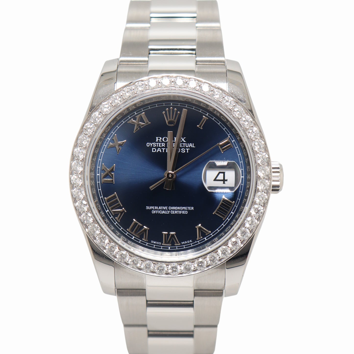 Rolex Datejust 36 Stainless Steel Blue Roman Dial Watch Reference# 116200 - Happy Jewelers Fine Jewelry Lifetime Warranty