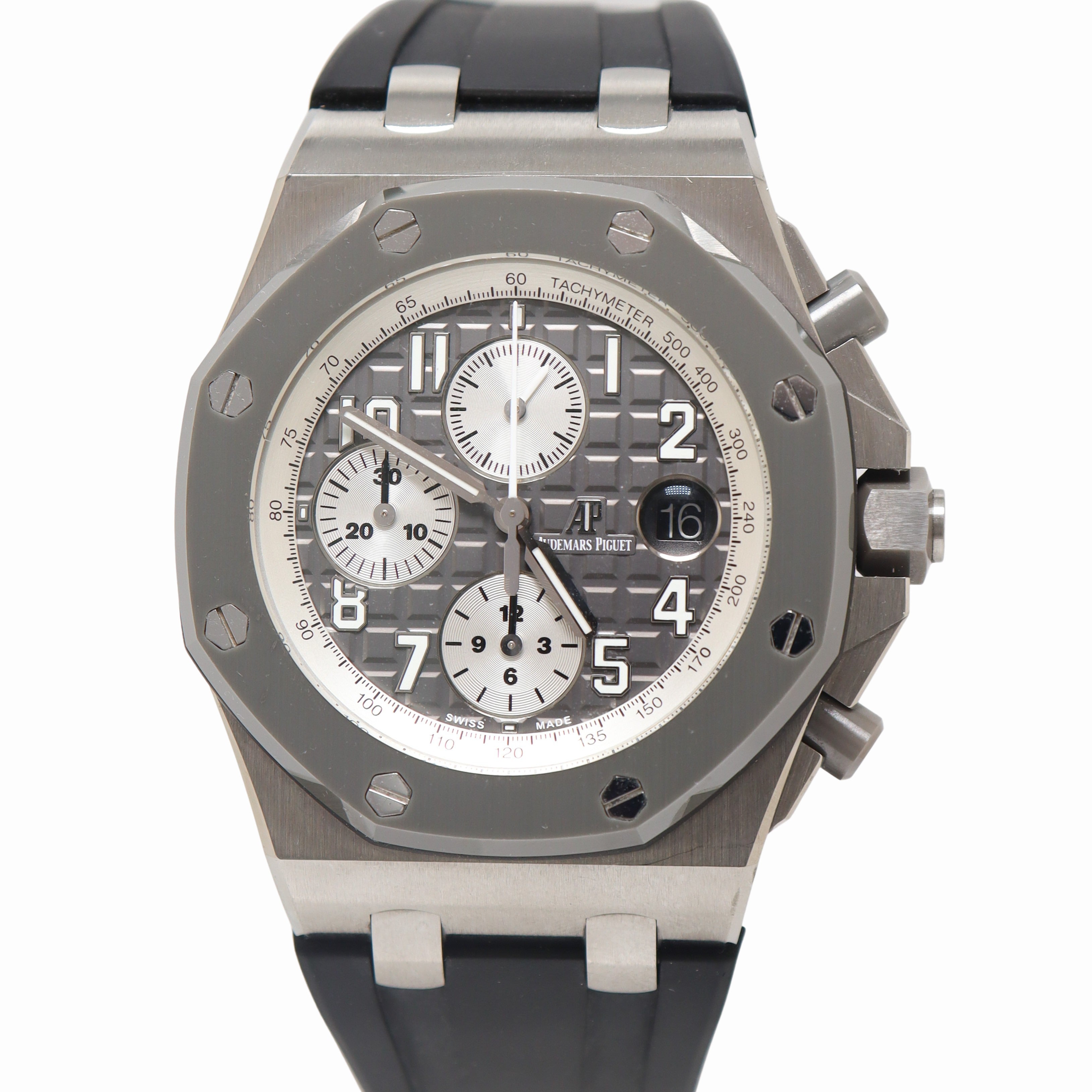 Audemars Piguet Royal Oak Offshore 42mm Titanium Gray Chronogprah Dial Watch Reference#  26470IO.OO.A006CA.01 - Happy Jewelers Fine Jewelry Lifetime Warranty